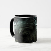 Mug Chauves-souris de cimetière Rose noir Motif Hallow (Devant gauche)