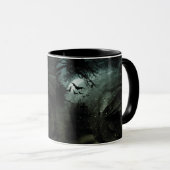 Mug Chauves-souris de cimetière Rose noir Motif Hallow (Devant droit)