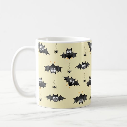 Mug Chauves-souris d'Halloween et araignées dangereuse (Gauche)