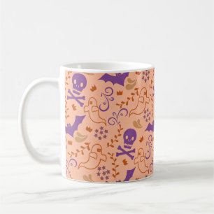 Mug Chauves-souris, fantômes, crânes d'Halloween