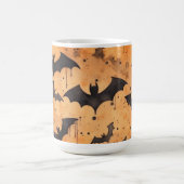 Mug Chauves-souris noires à l'aquarelle orange (Centre)