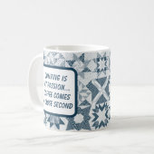 Mug Cheater Traditionnel Patchwork Stars Quilt Blue (Devant gauche)