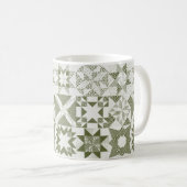 Mug Cheater Traditionnel Patchwork Stars Quilt Green (Devant droit)