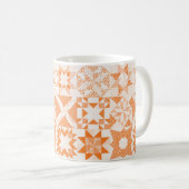 Mug Cheater Traditionnel Patchwork Stars Quilt Orange (Devant droit)