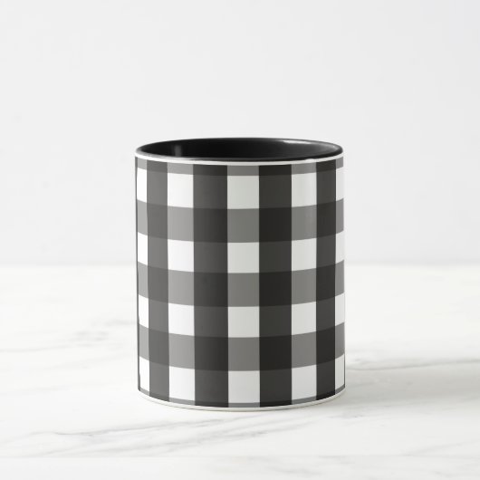 MUG CHECK DE GINGHAM NOIR ET BLANC (Centre)