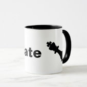 Mug "Check Mate" avec Mark rouge et Roi des échecs (Devant droit)