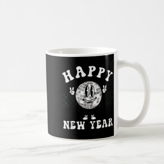 Mug Checkered Happy New Year 2026 Disco Ball New Year  (Droite)