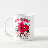 Mug Checkered Six Seven Cool Hearts 67 Valentines Day (Gauche)
