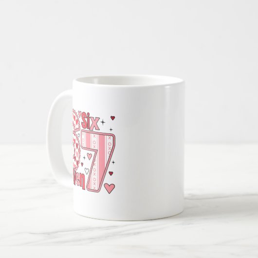 Mug Checkered Valentine Cute Six Seven 6 7 Meme Teens  (Devant gauche)