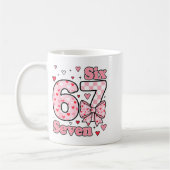 Mug Checkered Valentine Cute Six Seven 6 7 Meme Teens  (Gauche)