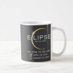 Mug Checklist de l'éclipse solaire totale 2024 2044 To