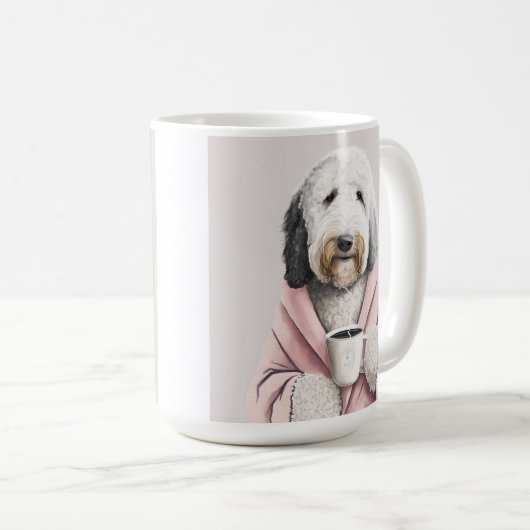Mug Cheepadoodle, doré, labradoodle cadeau mignon (Devant droit)