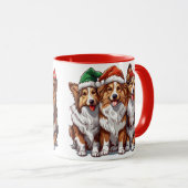 Mug Cheepdogs de Noël Shetland (Devant droit)