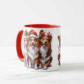Mug Cheepdogs de Noël Shetland (Devant gauche)