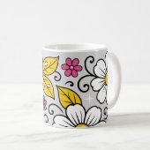 Mug Cheerful Floral Pattern with Bold Outlines (Devant droit)