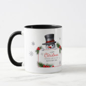 Mug Cheerful Snowman Christmas New Year Greetings (Gauche)