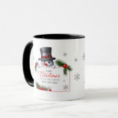 Mug Cheerful Snowman Christmas New Year Greetings (Devant gauche)