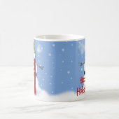 Mug Cheerful Snowman with Hat and Red Scarf Snow Art  (Centre)