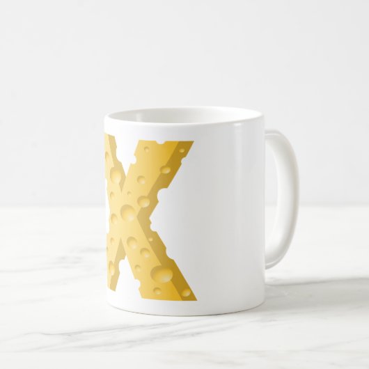 Mug Cheese Letter X Typography (Devant droit)