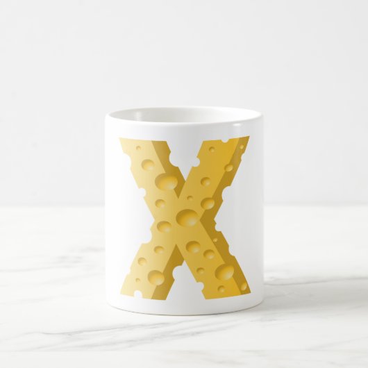 Mug Cheese Letter X Typography (Centre)