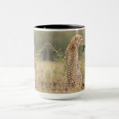 Mug Cheetah Personnaliser le nom Black Interior Cadeau (Centre)