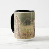 Mug Cheetah Personnaliser le nom Black Interior Cadeau (Devant gauche)
