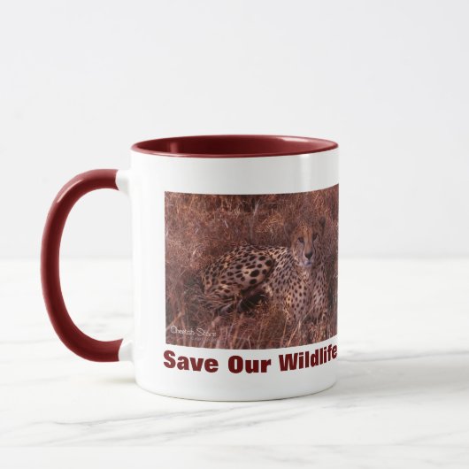 Mug Cheetah Stare Sauvez Notre Faune (Gauche)