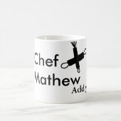 Mug Chef cuisinier ajoute le nom du texte des hommes c (Centre)