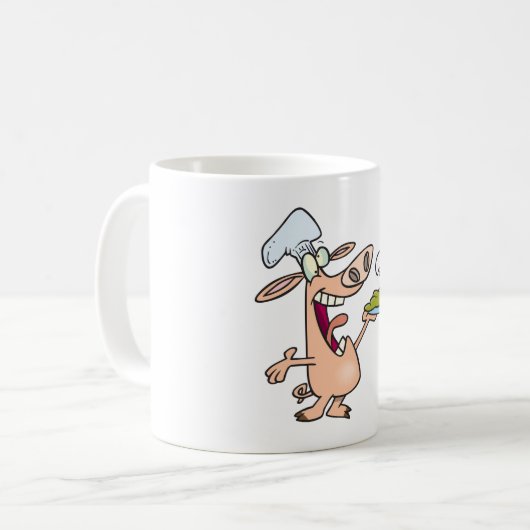 Mug Chef De Cochon Avec Nourriture (Devant gauche)