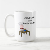 Mug Chef de dessin, "Chef cuisinier et lave-bouteilles (Gauche)
