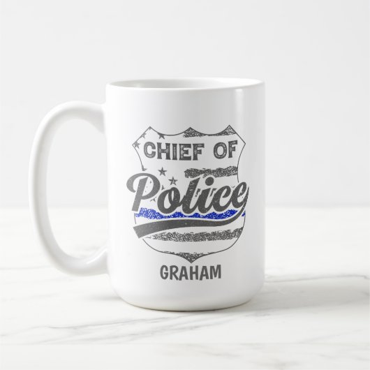 Mug Chef de police personnalisé USA Shield (Gauche)