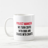Mug Chef de projet Nous transformons le café en code e (Gauche)