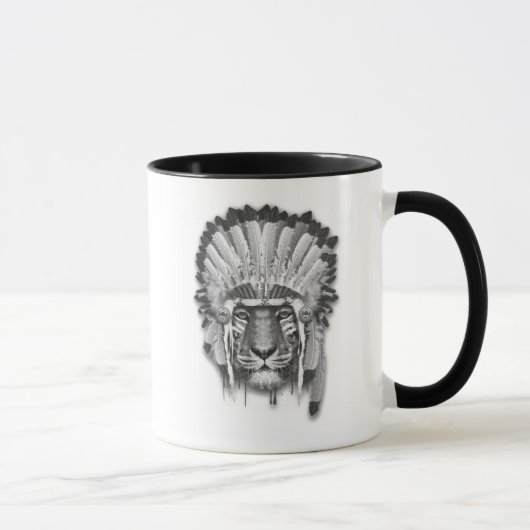 Mug Chef de tigre de Natif américain (Droite)