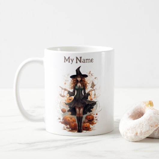 Mug Chef-d'oeuvre de la magie rouge : Coupe de sorcièr (Avec donut)