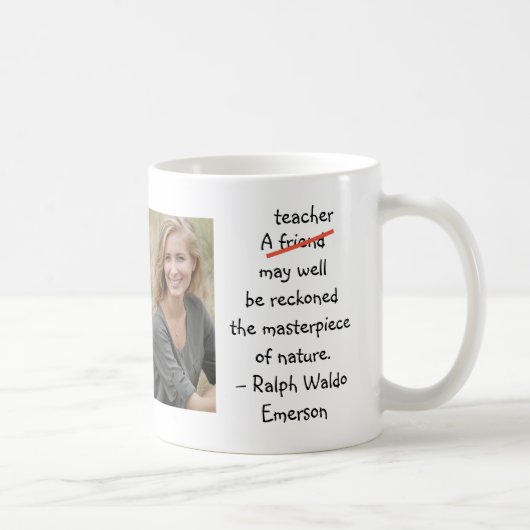 Mug Chef-d'oeuvre de l'enseignant Citation 2 Photos (Droite)