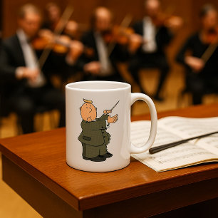 Mug Chef d'orchestre de dessin animé avec baguette