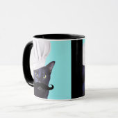 Mug Chef italien, chat noir (Devant gauche)