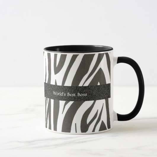 Mug Chef : "Meilleur Patron du monde" Zebra Stripes G (Droite)