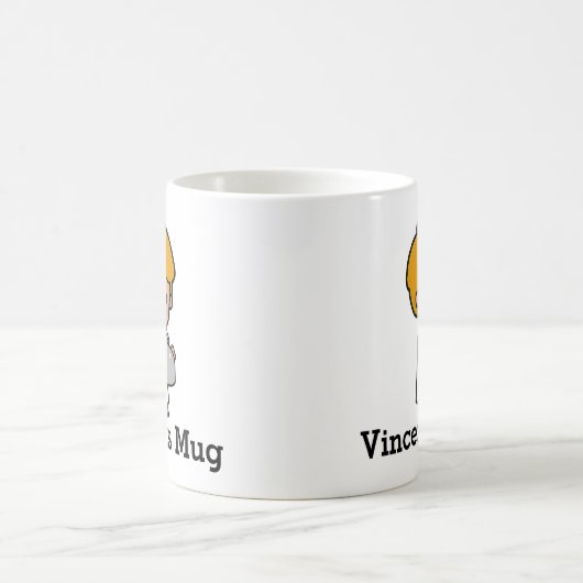 Mug Chef mignon avec Cravate en cou et plateau de serv (Centre)