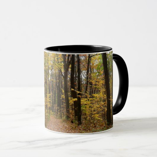 Mug Chemin d'automne et Feuilles d'or au parc Laurel H (Devant droit)