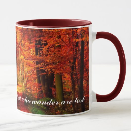 Mug Chemin d'automne Feuilles de texte personnalisé Ca