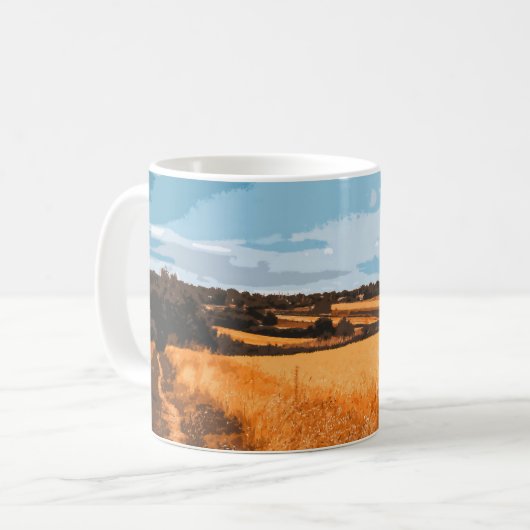 Mug Chemin de Campagne Pittoresque Champ Doré Rétro (Devant gauche)