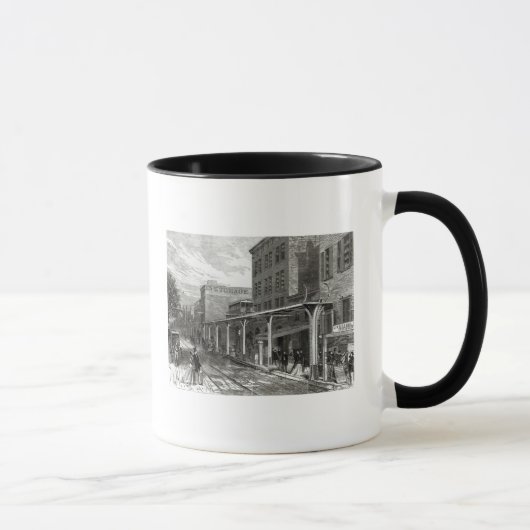 Mug Chemin de fer élevé dans la rue de Greenwich, New (Droite)