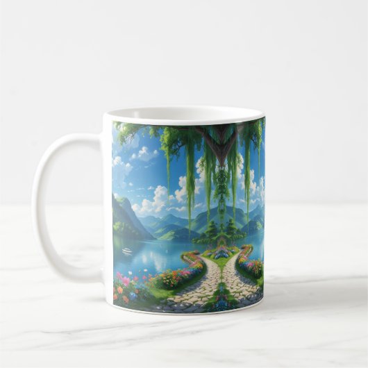 Mug "Chemin de jardin paisible - Sips sereins commence (Gauche)