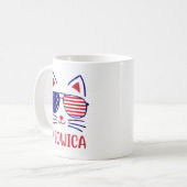 Mug Chemise 4 juillet chat Meowica - Patriotic Cat Lov (Devant gauche)