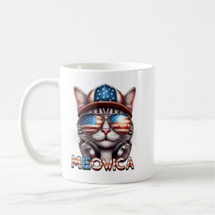 Mug Chemise 4 juillet chat Meowica - Patriotic Cat Lov