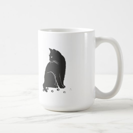 Mug Chemise à manches longues avec chat gris stylisé e (Droite)