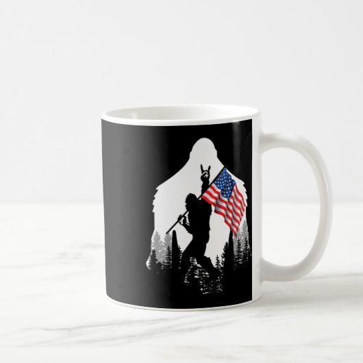 Mug Chemise à pied - Bigfoot Sasquatch Drapeau américa (Droite)