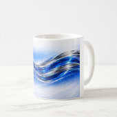 Mug Chemise Aqualume Flow – Énergie de vague argentée (Devant droit)