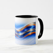Mug Chemise Aqualume Wave – Flux Abstrait Bleu Orange (Devant droit)